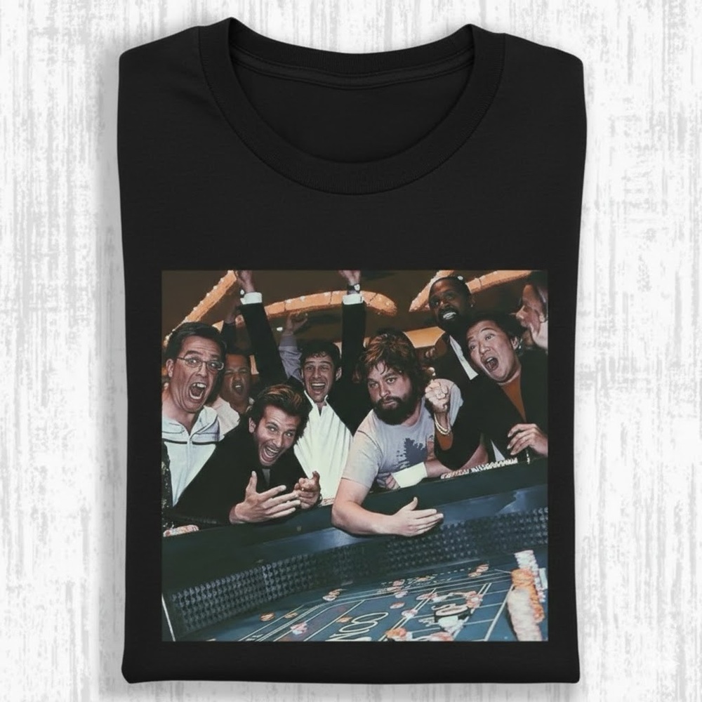 The Hangover Vegas Meme Graphic Tee  Unisex Retro Black T-Shirt